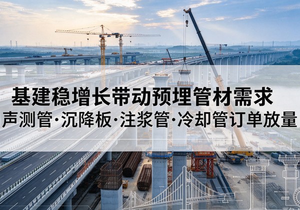 望江基建稳增长带动预埋监测管材需求，声测管、沉降板、注浆管订单持续放量